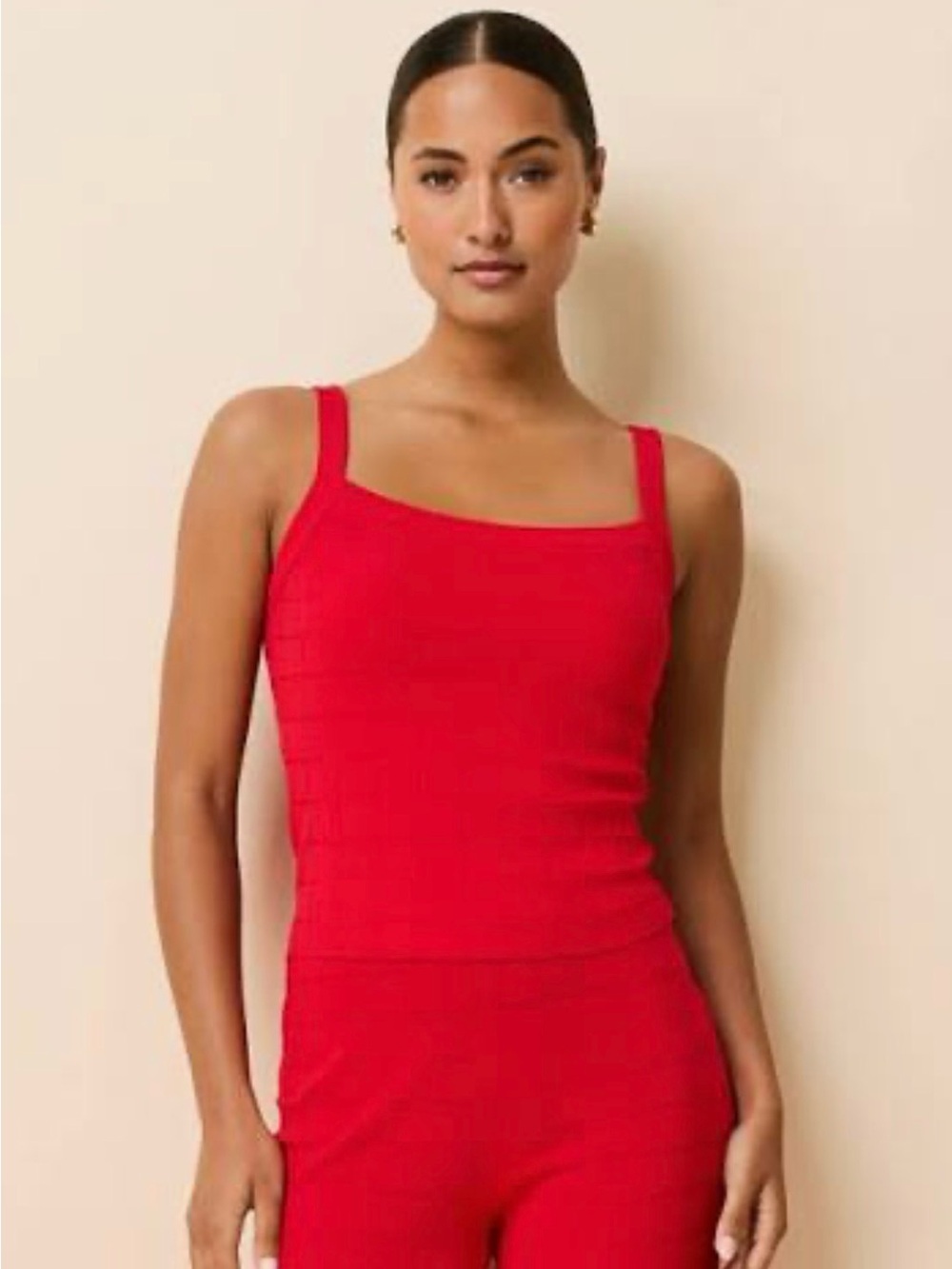 NWT Solid & Stripe Logan Red Ribbed Square- Set